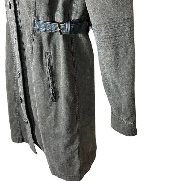 Peruvian connection Long line trench cargo military jacket brown size 2 - Picture 2 of 7